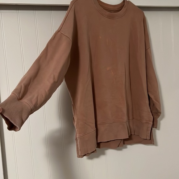 Fleece Oversized Vintage Crew Neck Sweatshirt - Picture 2 of 3